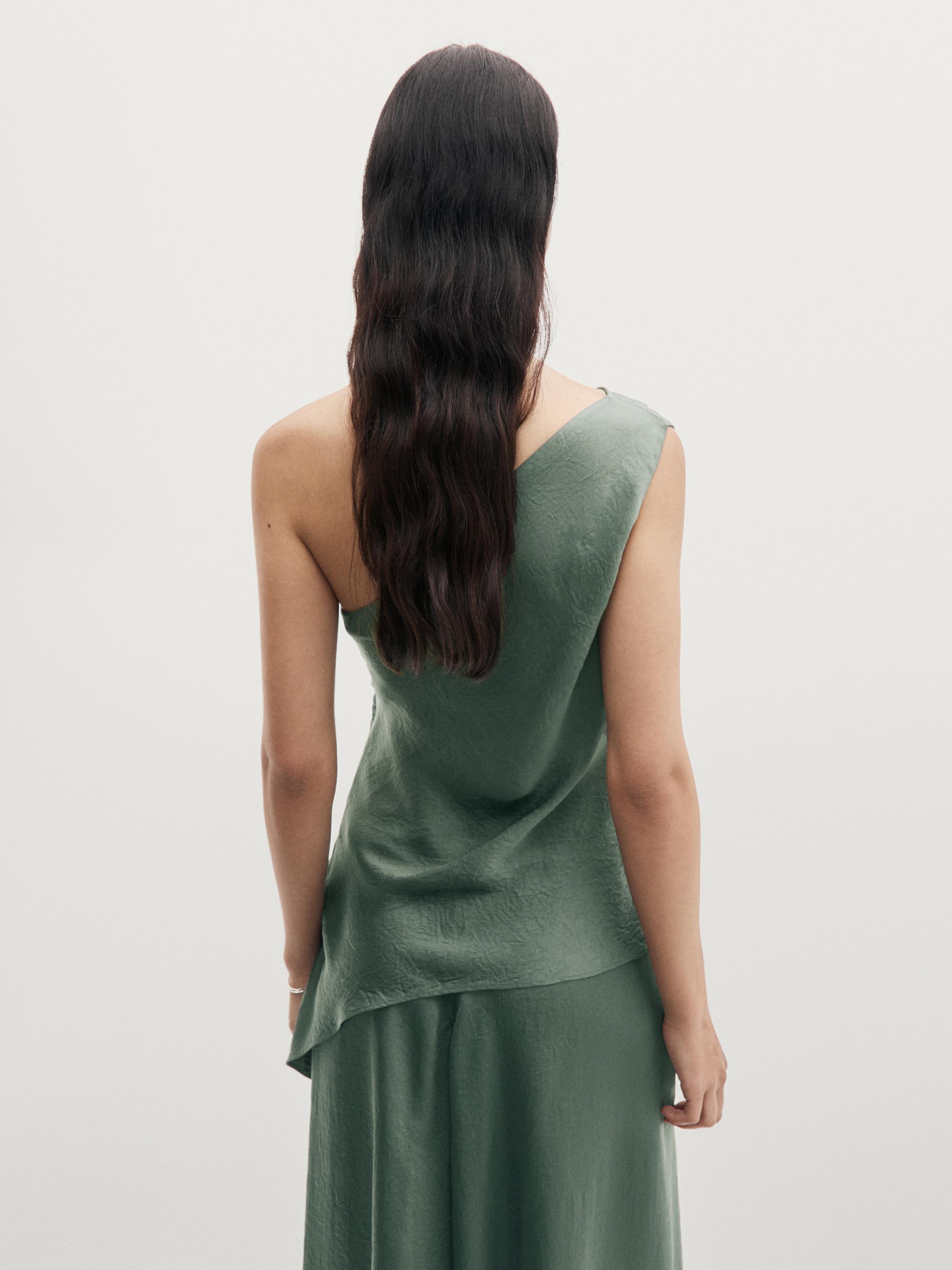 Asymmetric top with draped detail